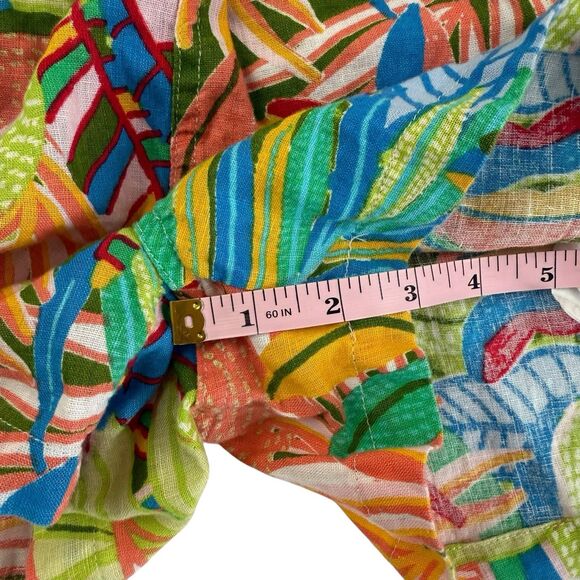 C&C California Tropical 100% Linen Shorts Women Medium Print Hawaiian Beach - Picture 10 of 10